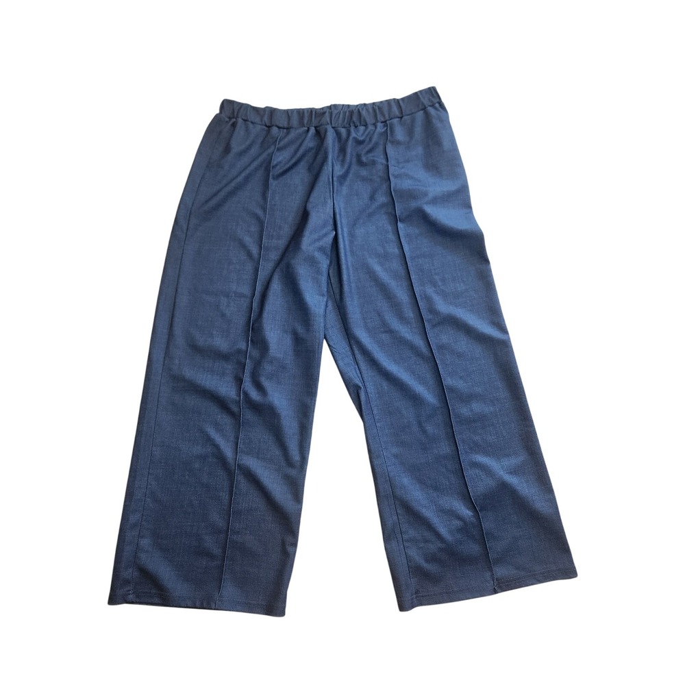 SHEIN‎ Curve Wide Leg Denim Look Pants Elastic Waist Casual Comfort 4XL